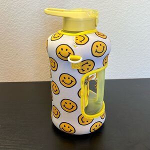 Smiley Face Insulated 1/2 Gallon Water Bottle with Shoulder Strap